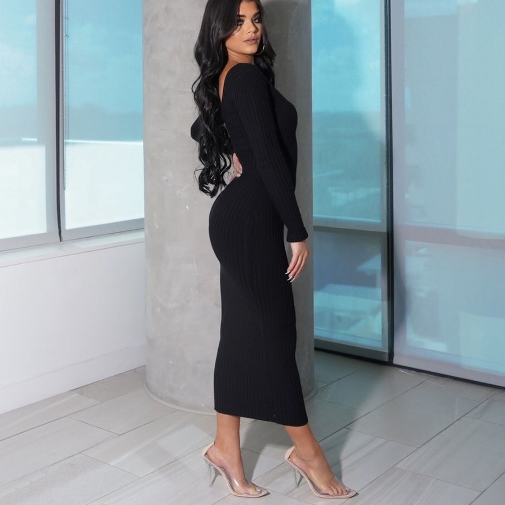 💐NWT Super Chic Black BodyCon Maxi - Picture 6 of 8
